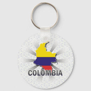 Flagkaart 2.0 voor Colombia Sleutelhanger