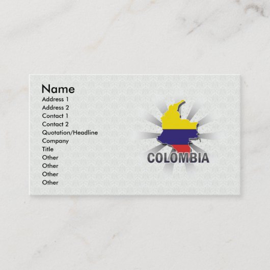 Flagkaart 2.0 voor Colombia Visitekaartje (Voorkant)