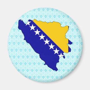 Flagkaart van Bosnië en Herzegovina, volledig for Magneet