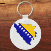 Flagkaart van Bosnië en Herzegovina, volledig form Sleutelhanger (Voorkant)