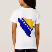 Flagkaart van Bosnië en Herzegovina, volledig form T-shirt (Achterkant)