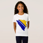 Flagkaart van Bosnië en Herzegovina, volledig form T-shirt (Voorkant volledig)
