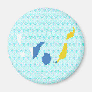 Flagkaart van de Canarische Eilanden, volledig for Magneet