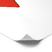 Flagkaart van de Dominicaanse Republiek, volledig  Poster (Hoek)