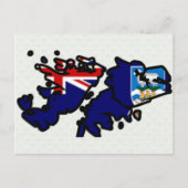 Flagkaart van de Falklandeilanden, volledige groot Briefkaart (Voorkant)