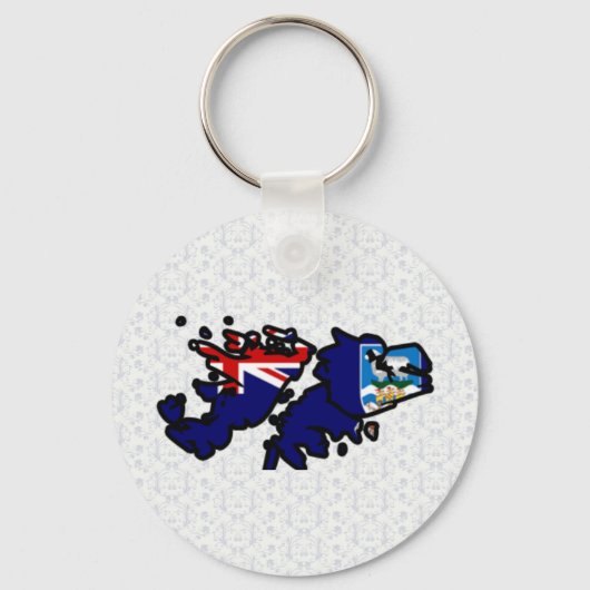 Flagkaart van de Falklandeilanden, volledige groot Sleutelhanger (Voorkant)