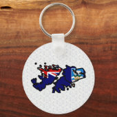 Flagkaart van de Falklandeilanden, volledige groot Sleutelhanger (Voorkant)