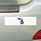 Flagkaart van de staat Michigan Bumpersticker (Op auto)