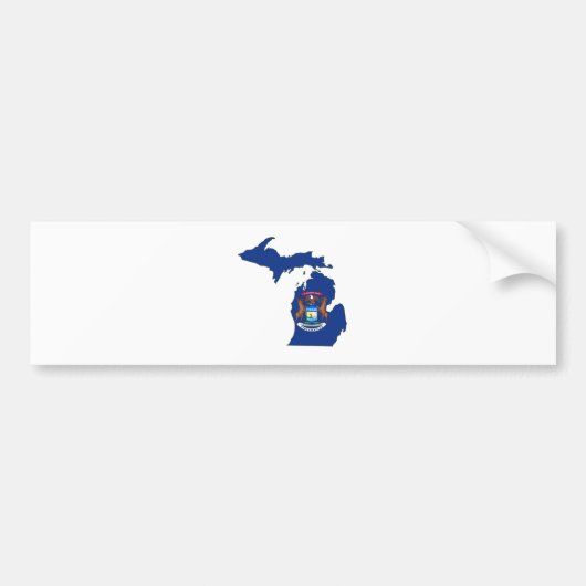Flagkaart van de staat Michigan Bumpersticker (Voorkant)