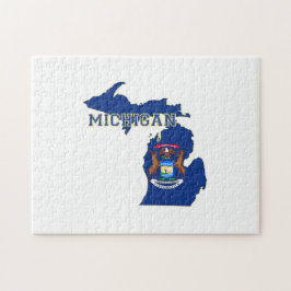Flagkaart van de staat Michigan Legpuzzel