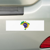 Flagkaart voor Brazilië Bumpersticker (Op auto)