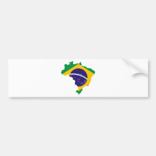 Flagkaart voor Brazilië Bumpersticker