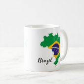 Flagkaart voor Brazilië Koffiemok (Voorkant rechts)