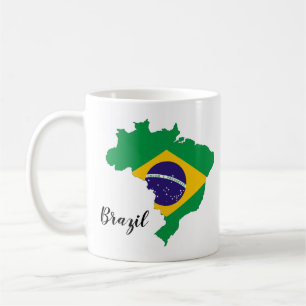 Flagkaart voor Brazilië Koffiemok