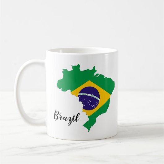 Flagkaart voor Brazilië Koffiemok (Links)
