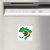 Flagkaart voor Brazilië Magneet (Insitu (Vaatwasser))