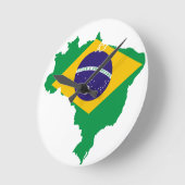 Flagkaart voor Brazilië Ronde Klok (Hoek)