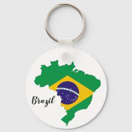 Flagkaart voor Brazilië Sleutelhanger