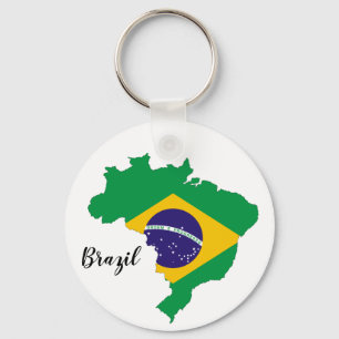 Flagkaart voor Brazilië Sleutelhanger