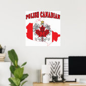 Flagkaart voor Canada in Polen Poster (Thuiskantoor)