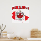 Flagkaart voor Canada in Polen Poster (Keuken)