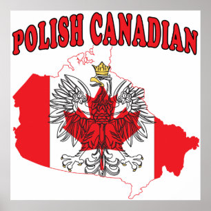 Flagkaart voor Canada in Polen Poster