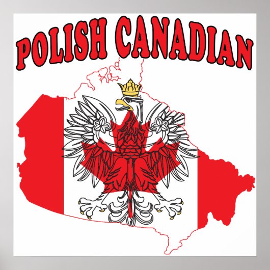 Flagkaart voor Canada in Polen Poster (Voorkant)