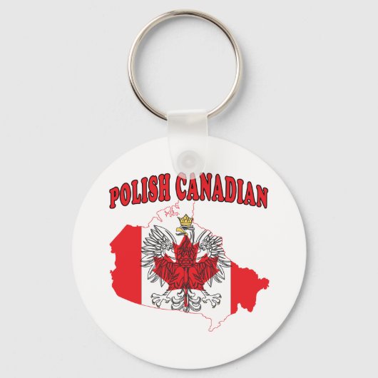 Flagkaart voor Canada in Polen Sleutelhanger (Voorkant)