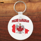 Flagkaart voor Canada in Polen Sleutelhanger (Voorkant)