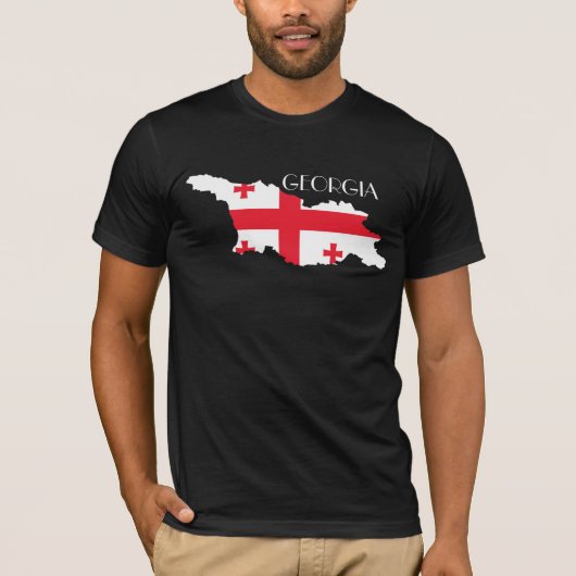 Flagkaart voor Georgië (land) T-shirt (Voorkant)