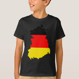 Flagkaart voor Oost-Duitsland — volledige groott T-shirt