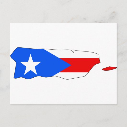 Flagkaart voor Puerto Rico Briefkaart (Voorkant)