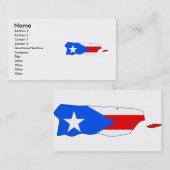 Flagkaart voor Puerto Rico Visitekaartje (Voorkant / Achterkant)