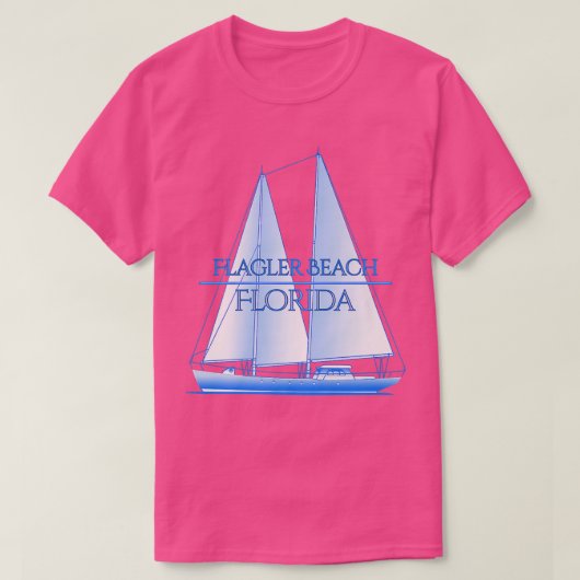 Flagler Beach Florida Coastal Nautical Sailing Sai T-shirt (Design voorkant)