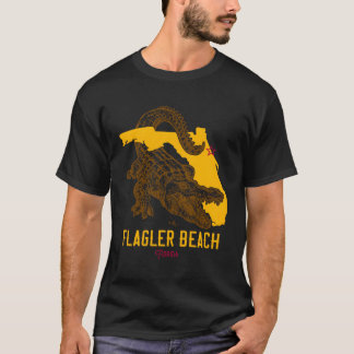 Flagler Beach Florida FL Aligator Vakantie Surf T-shirt