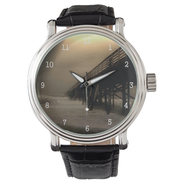 Flagler Beach Florida Pier Photo Watch Horloge (Voorkant)