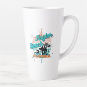 Flagler Beach Florida Retro Sunset Latte Mok