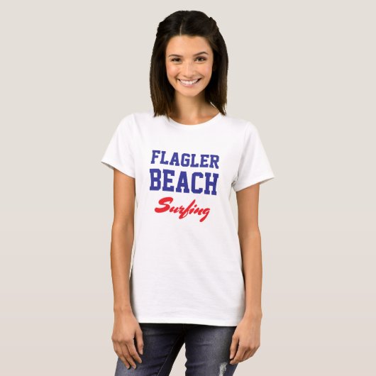 Flagler Beach Florida Surfen T-shirt (Voorkant volledig)
