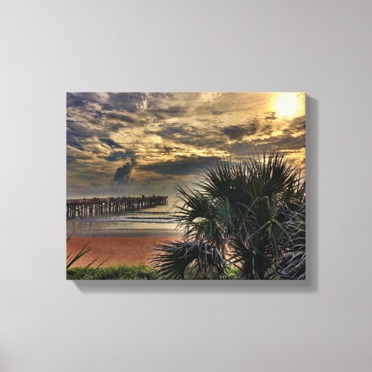 Flagler Beach Pier op Canvas. Canvas Afdruk (Voorkant)