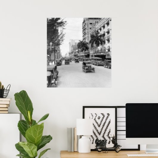 Flagler Street, Miami, 1926 Poster (Thuiskantoor)