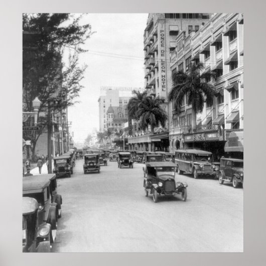 Flagler Street, Miami, 1926 Poster (Voorkant)