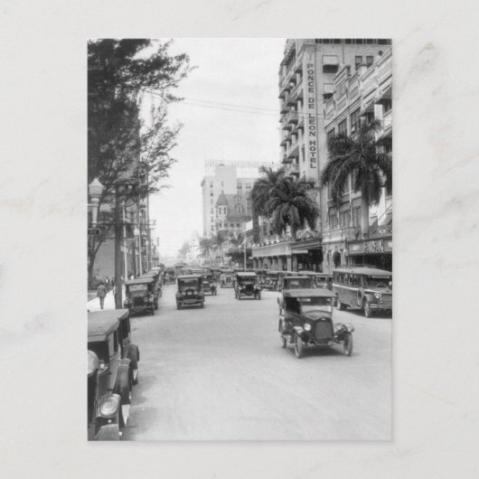 Flagler Street, Miami, jaren 20 Briefkaart (Voorkant)