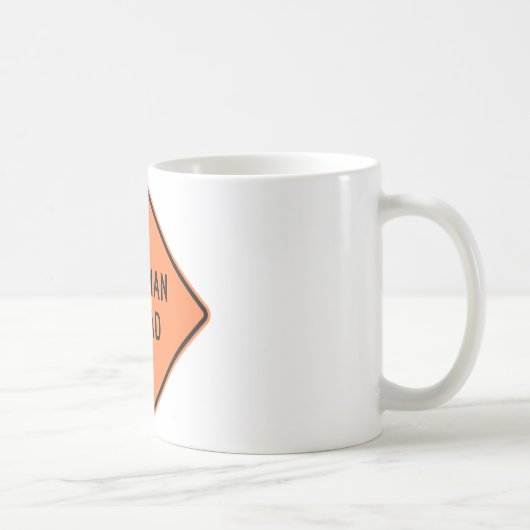 Flagman Ahead Highway Sign Koffiemok (Rechts)