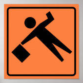 Flagman Ahead Highway Sign Poster (Voorkant)