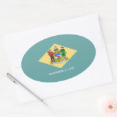 Flagontwerp van de Dell-staat Ovale Sticker (Envelop)