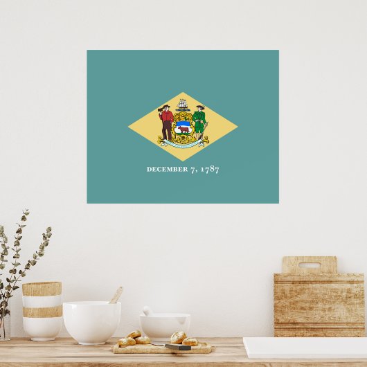 Flagontwerp van de Dell-staat Poster (Keuken)