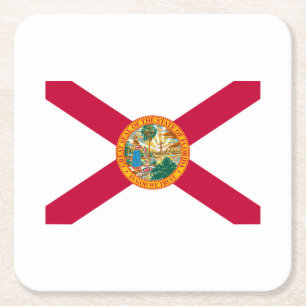 Flagontwerp van de staat Florida Kartonnen Onderzetters