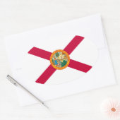 Flagontwerp van de staat Florida Ovale Sticker (Envelop)