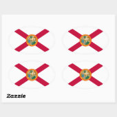 Flagontwerp van de staat Florida Ovale Sticker (Vel)