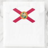 Flagontwerp van de staat Florida Ovale Sticker (Tas)